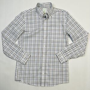 Brooks Brothers Shirt Mens 14.5 Slim Fit Plaid Stretch Non Iron Supima Cotton